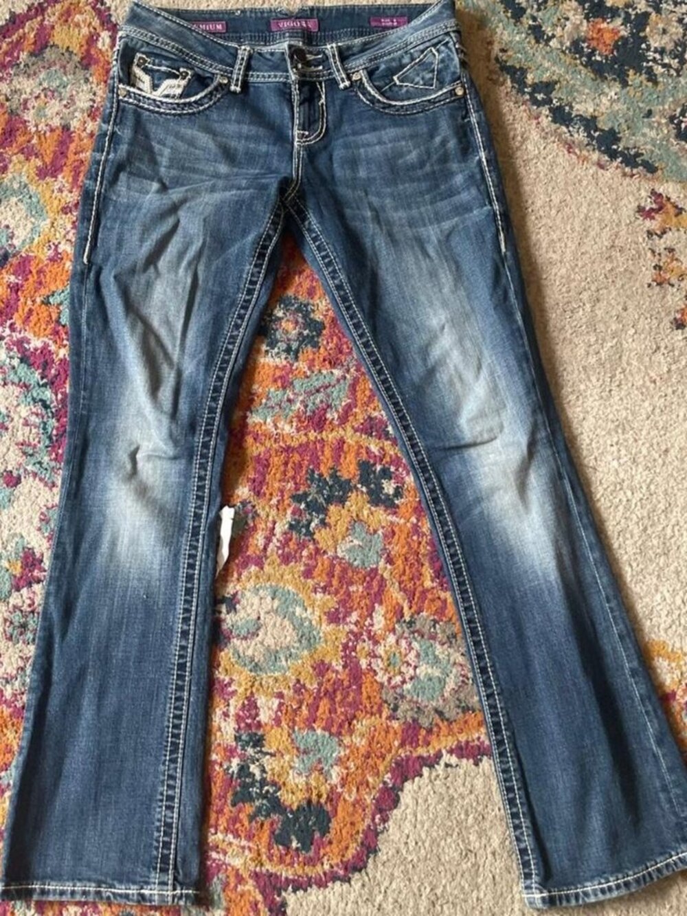 Vigoss Women's Blue and Navy Jeans